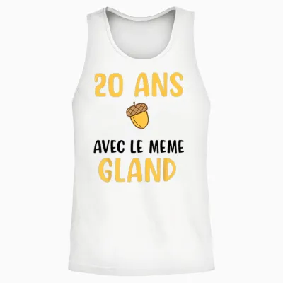 Couple Wedding Anniversary 20 Years Funny Gift Funny Unisex Tank Top - White