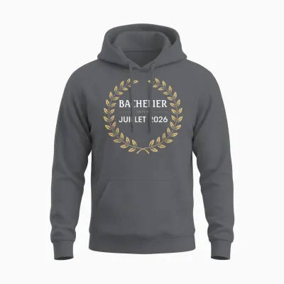 Bachelier 2026 Félicitations Réussite Bac Souvenir Garçon Unisex Hoodie - Charcoal