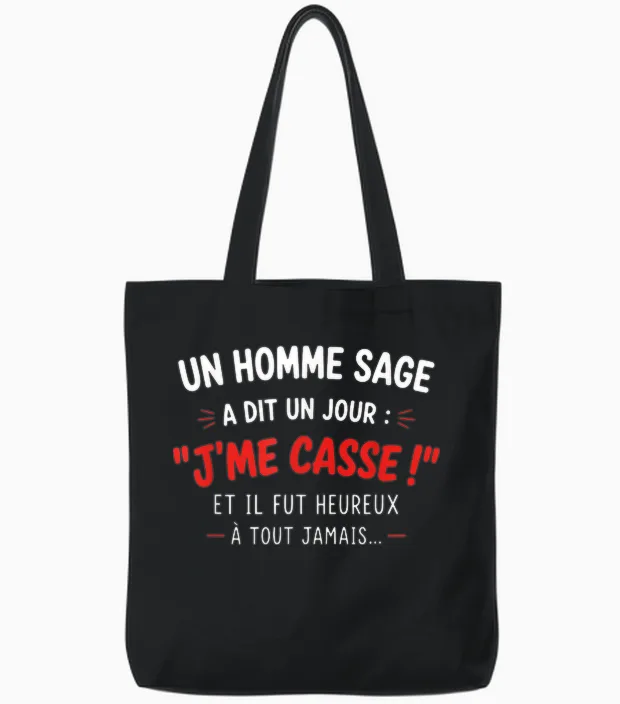 Je Me Casse Idée Départ Collègue De Travaille Homme Humour Tote Bags in Black