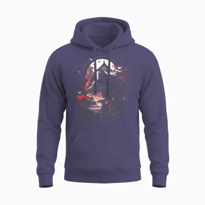 Japanese Wolf Wolves Mythology Nature Anime Otaku Unisex Hoodie - Heather Sport Dark Navy
