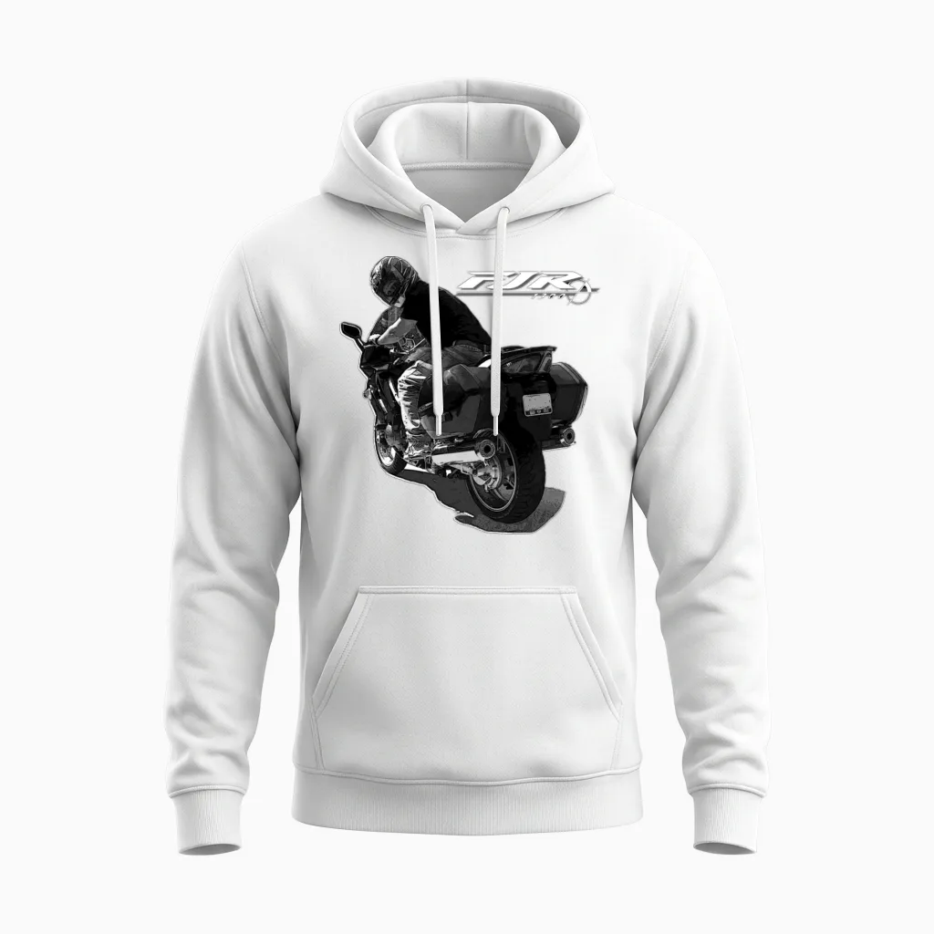 Yamaha Fjr 1300 Sport Touring Motorcycle Unisex Hoodie in White