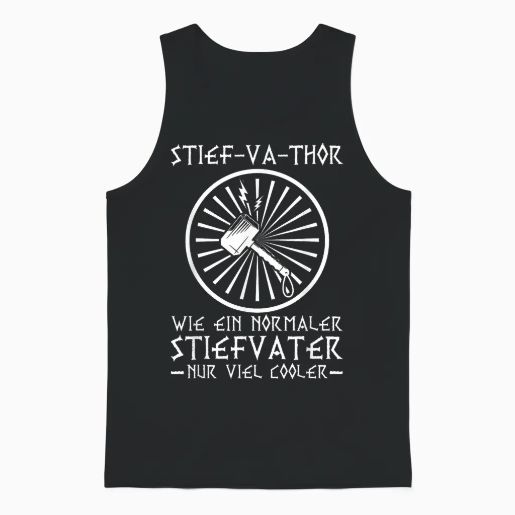 Bonus-Va-Thor Bonus Papa Wikinger Stiefvater Stiefpapa Unisex Tank Top in Black
