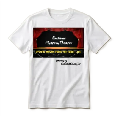 Hastings Mystery Theater-Host by Randall Schaefer Unisex T-Shirt - White