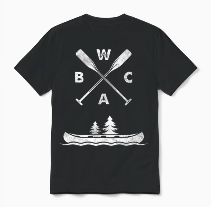 Bwca Boundary Waters Canoe Design Unisex T-Shirt in Black
