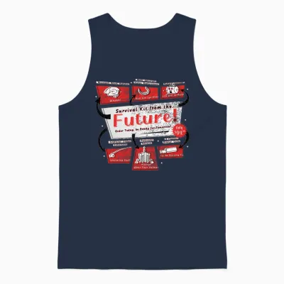 Retro Future Survival Kit Unisex Tank Top - Navy