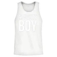 Naughty Boy Unisex Tank Top - White – 2