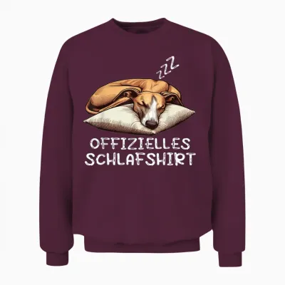 Offizielles Schlafshirt Whippet Hund Windhund Hunde Unisex Sweatshirt - Maroon