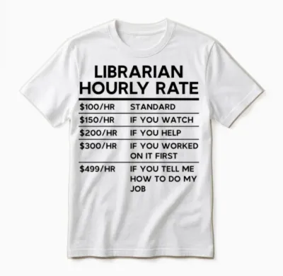 Librarian Hourly Rate Unisex T-Shirt - White
