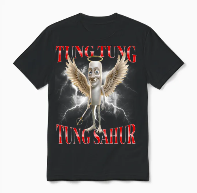 Tung Tung Sahur Unisex T-Shirt in Black