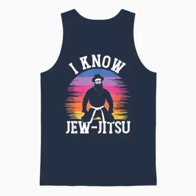 Funny I Know Jew-Jitsu | Jüdisches Judentum | Hebräisch Israel Unisex Tank Top - Navy