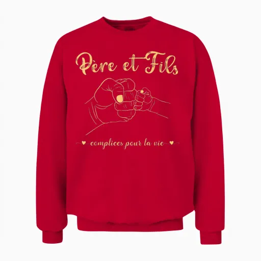 Father and Son Complices Pour La Vie/father Son Assorted Duo Unisex Sweatshirt - Red