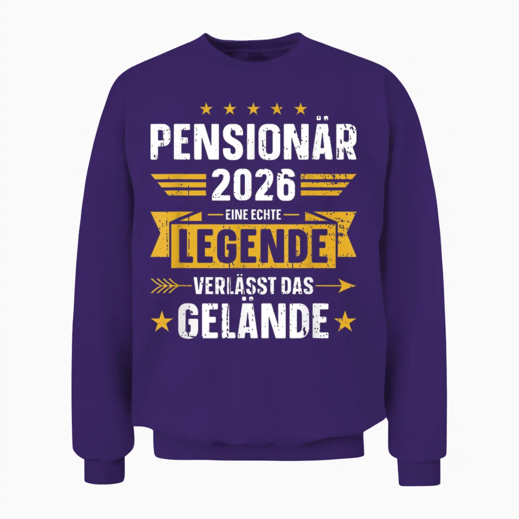 Pensionär 2026 Real Legend Leaves Terrain Pension Unisex Sweatshirt in Purple