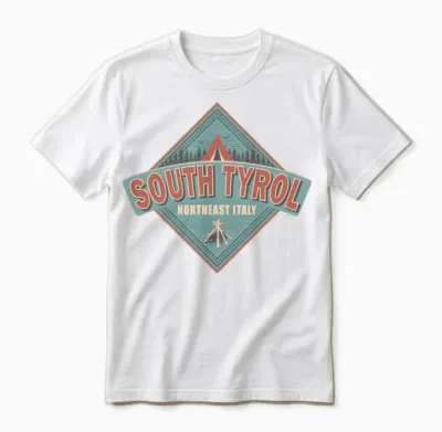 South Tyrol Italy Vintage Camping Design Unisex T-Shirt - White