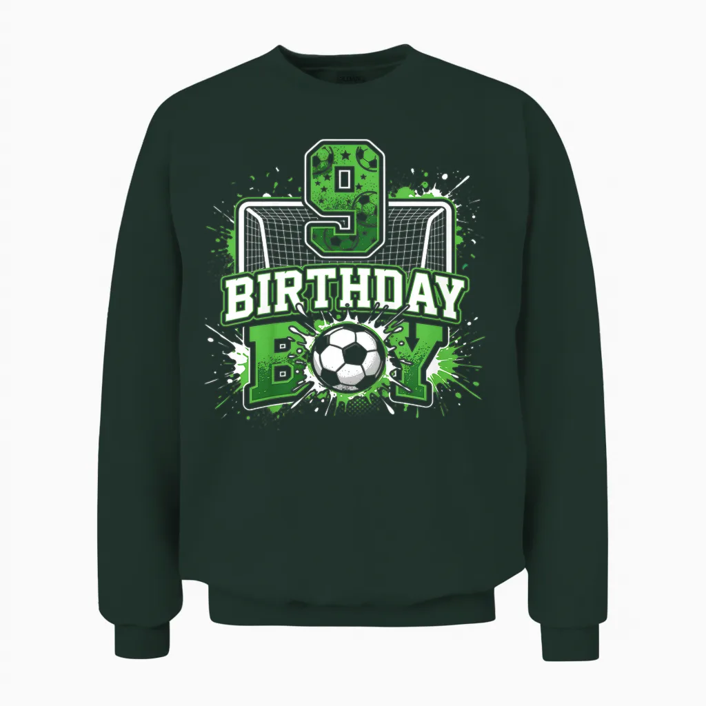Fußballnetz Zum 9. Geburtstag Für Jungen, 9 Jahre Alt Unisex Sweatshirt in Forest