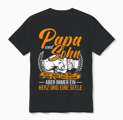 Papa Und Sohn Vater Sohn Partner Look Spruch Vatertag Unisex T-Shirt - Black