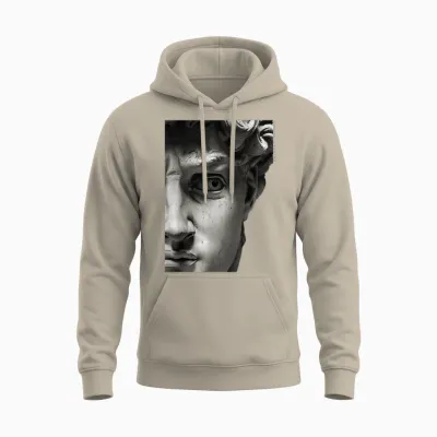 Statue of David X Michelangelo T-Shirt, Black, S Unisex Hoodie - Sand
