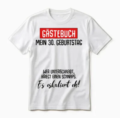 30. Geburtstag Mann Frau 30 Jahre 1996 Deko Lustig Geschenk Unisex T-Shirt - White