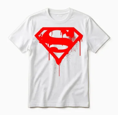 Dc Superman Logo Doomsday Red Graffiti Unisex T-Shirt - White