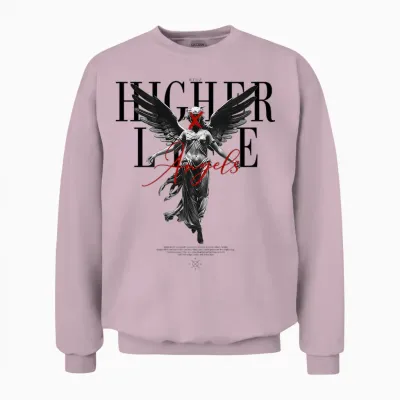 Back Print Angel Y2k Streetwear Aesthetic Damen Herren Engel Unisex Sweatshirt - Light Pink