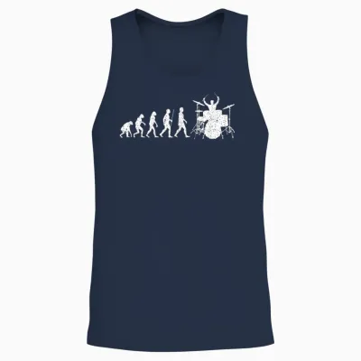 Schlagzeuger Evolution Drummer Schlagzeug Musikinstrument Unisex Tank Top - Navy