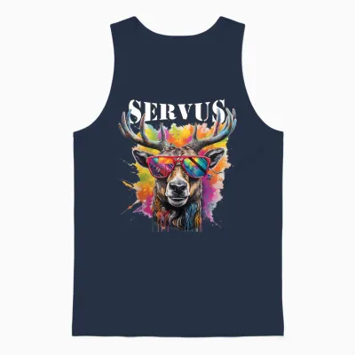 Servus Trachtenshirt Trachten Tracht Hirsch Tirol & Bayern Unisex Tank Top - Navy