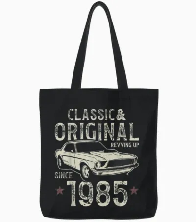 40th Birthday 1985 Classic Car Tote Bags - Black