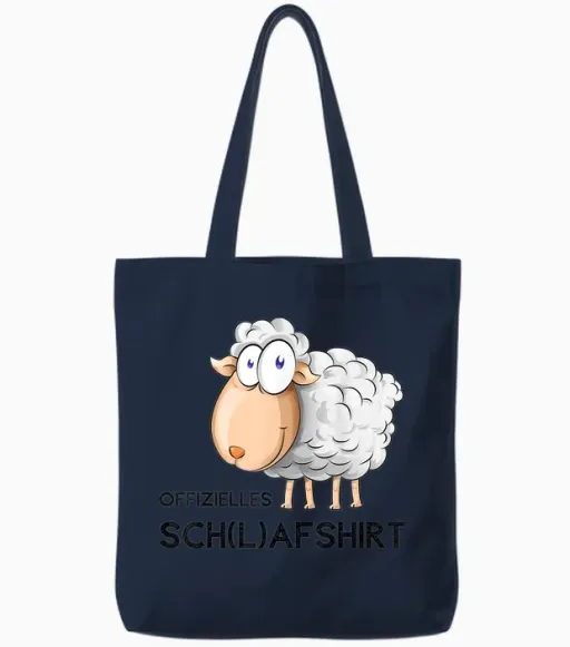 Hypnotao Shop Official Sleep Shirt Sheep Pyjamas Nightdress T-Shirt Grey Small Unisex Classic Cartoon Sheep Sleep Tote Bags in Navy
