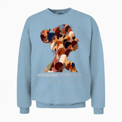 International Women's Day 2026 Give to Gain 8 March Support Unisex Sweatshirt - Light Blue