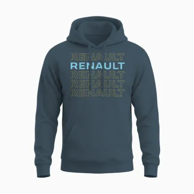 Renault Classic Stacked Text Logo Auto Unisex Hoodie - Dark Heather