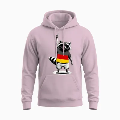Deutsche Flagge Waschbär Lustig Deutschland Unisex Hoodie - Light Pink