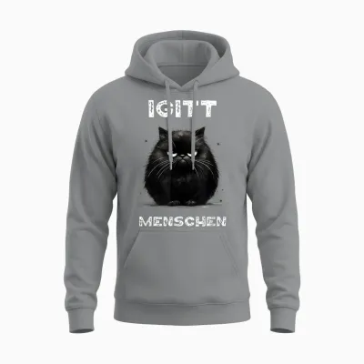 Lustiges Katzen Spruch T-Shirt Igitt Menschen T-Shirt, Black Unisex Hoodie - Sport Grey