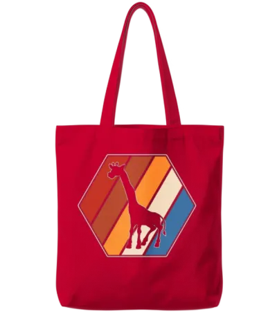 Giraffe Retro Tote Bags - Red