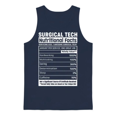 Surgical Tech Nutritional Facts Squad Surgical Tec Unisex Tank Top - Navy