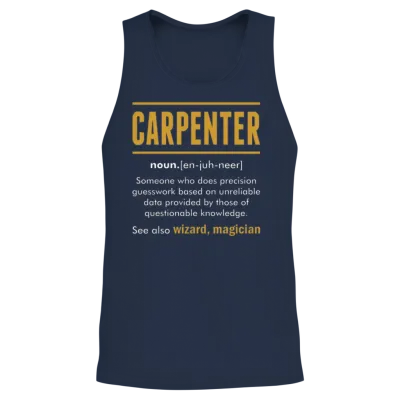 Carpenter Wizard Magician Unisex Tank Top - Navy