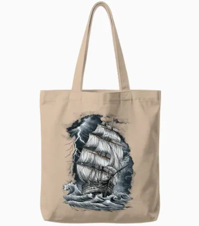 Altes Segelschiff Segeln Tote Bags - Natural