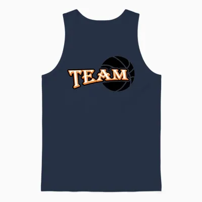 Basketball Team Retro Unisex Tank Top - Navy