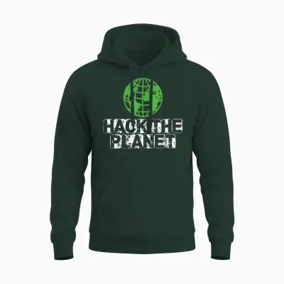 Hack the Planet Cybersecurity Hacker Computer Coder Unisex Hoodie - Forest