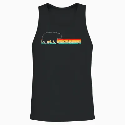 Bear Retro Unisex Tank Top - Black