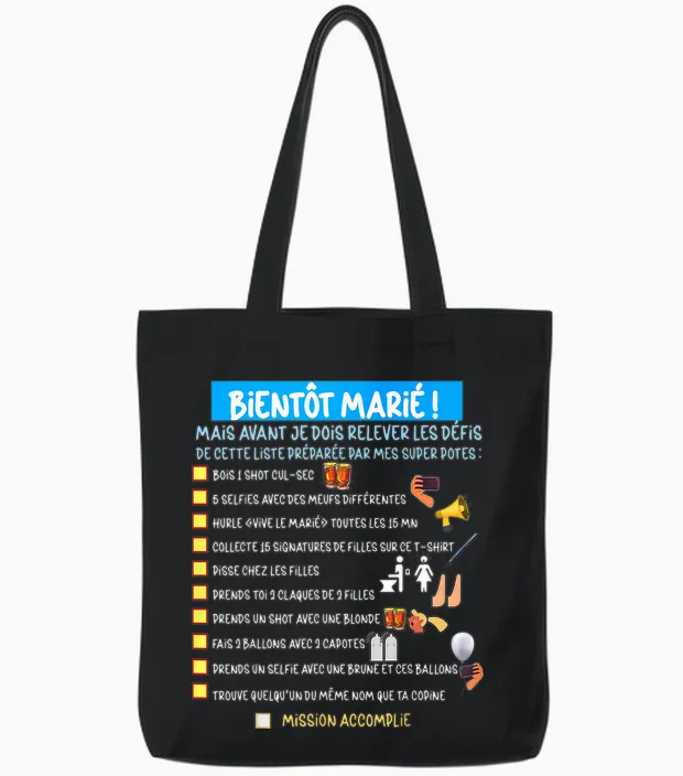 Future Groom Man Evg Challenges Humor Gift Friends T-Shirt, Black, S Tote Bags in Black