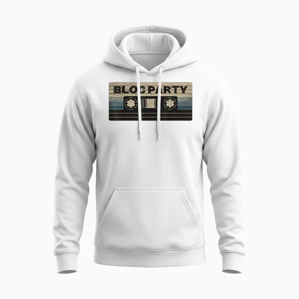 Vintage Bloc Cassette Party Mix Tape Music 2000s Rock T-Shirt, Black, S Unisex Hoodie in White