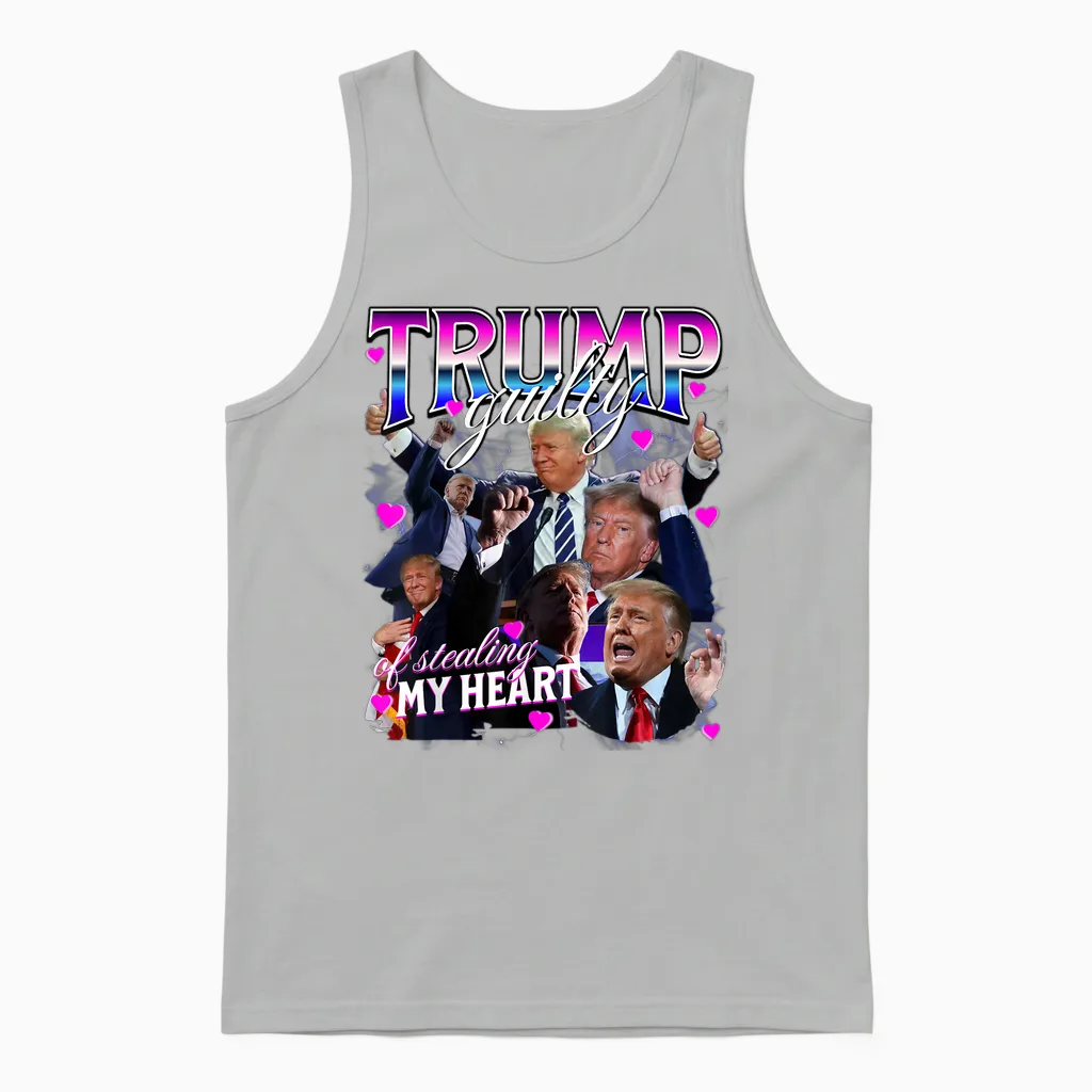 Schuldig, Mein Herz Gestohlen Zu Haben Pink Trump Trump Girl Valentines Unisex Tank Top in Ash