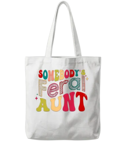Somebody's Feral a Retro Tote Bags - White