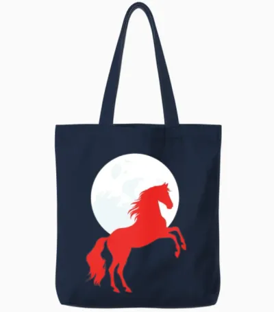 Horse Tote Bags - Navy
