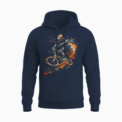 Freestyle Bmx Graffiti T-Shirt - Unisex Erwachsene - Schwarz - Klein - V-Ausschnitt Mit Halbarm Unisex Hoodie - Navy