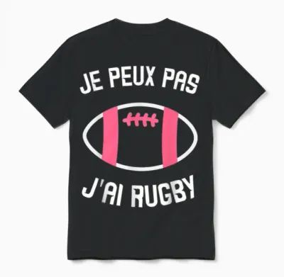 Je Peux Pas J'ai Rugby Women's Gift Unisex T-Shirt - Black