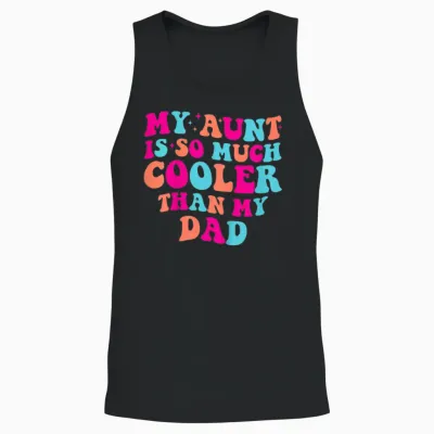 Retro Groovy My Aunt Is So Much Cooler Than My Dad Unisex Tank Top - Black