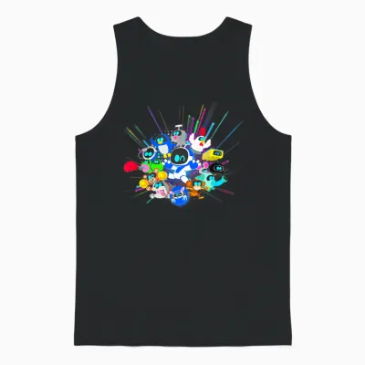 Playstation Astrobot and Friends Power Up Group Shot Unisex Tank Top - Black