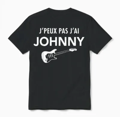 Je Peux Pas J'ai Johnny France Rock Passion Man and Woman T-Shirt, Black, S Unisex T-Shirt - Black