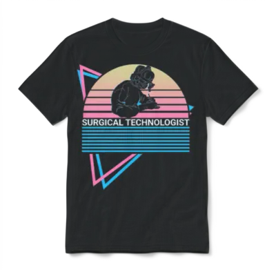 Surgical Technologist Retro Unisex T-Shirt - Black