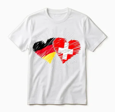 Deutschland Schweiz Freundschaft Herz Flagge Suisse Unisex T-Shirt - White